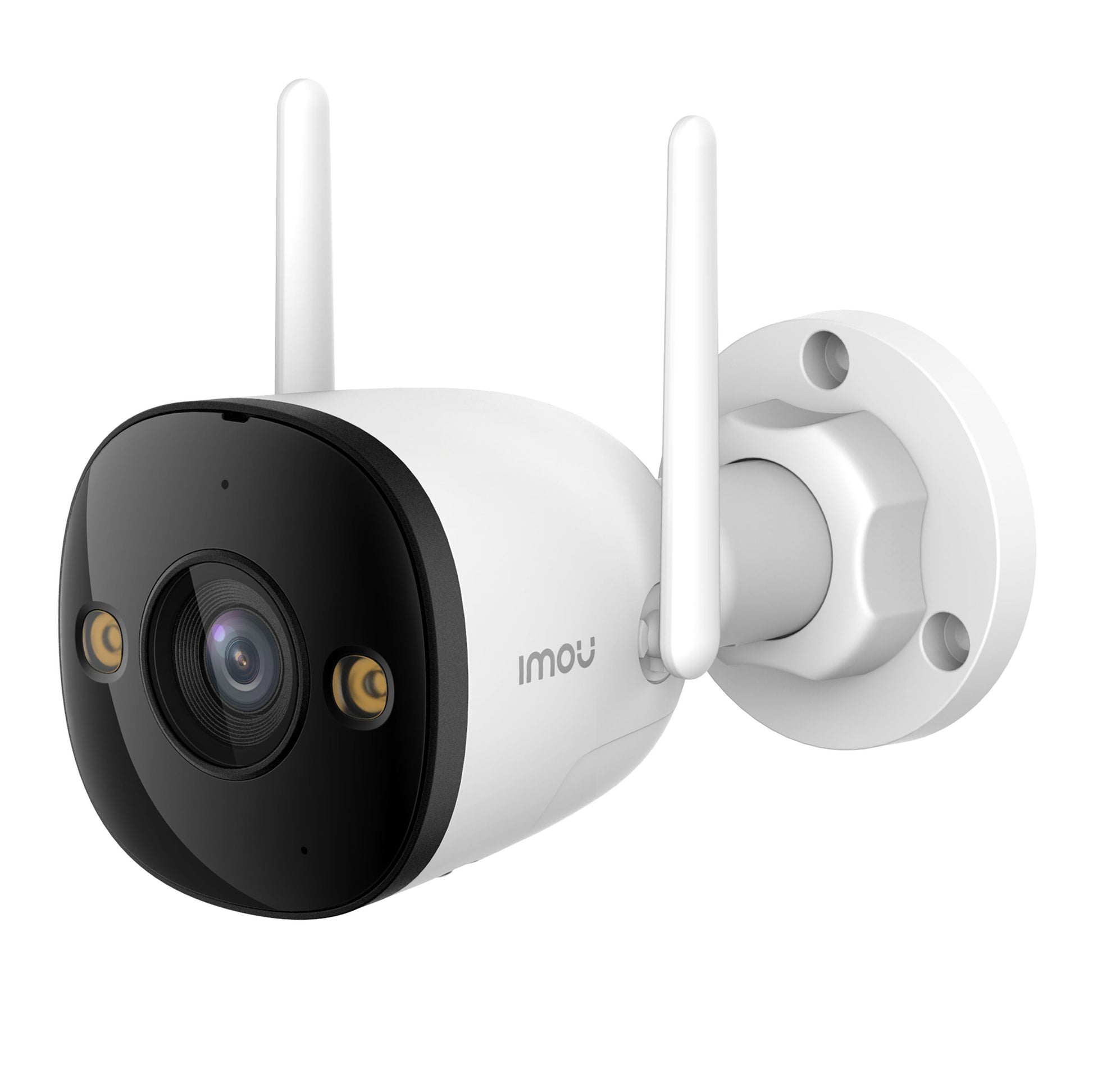 Imou Bullet 3 3 MP trådløst overvågningskamera med to antenner, sort frontpanel, AI-detektering, linse-LED'er.
