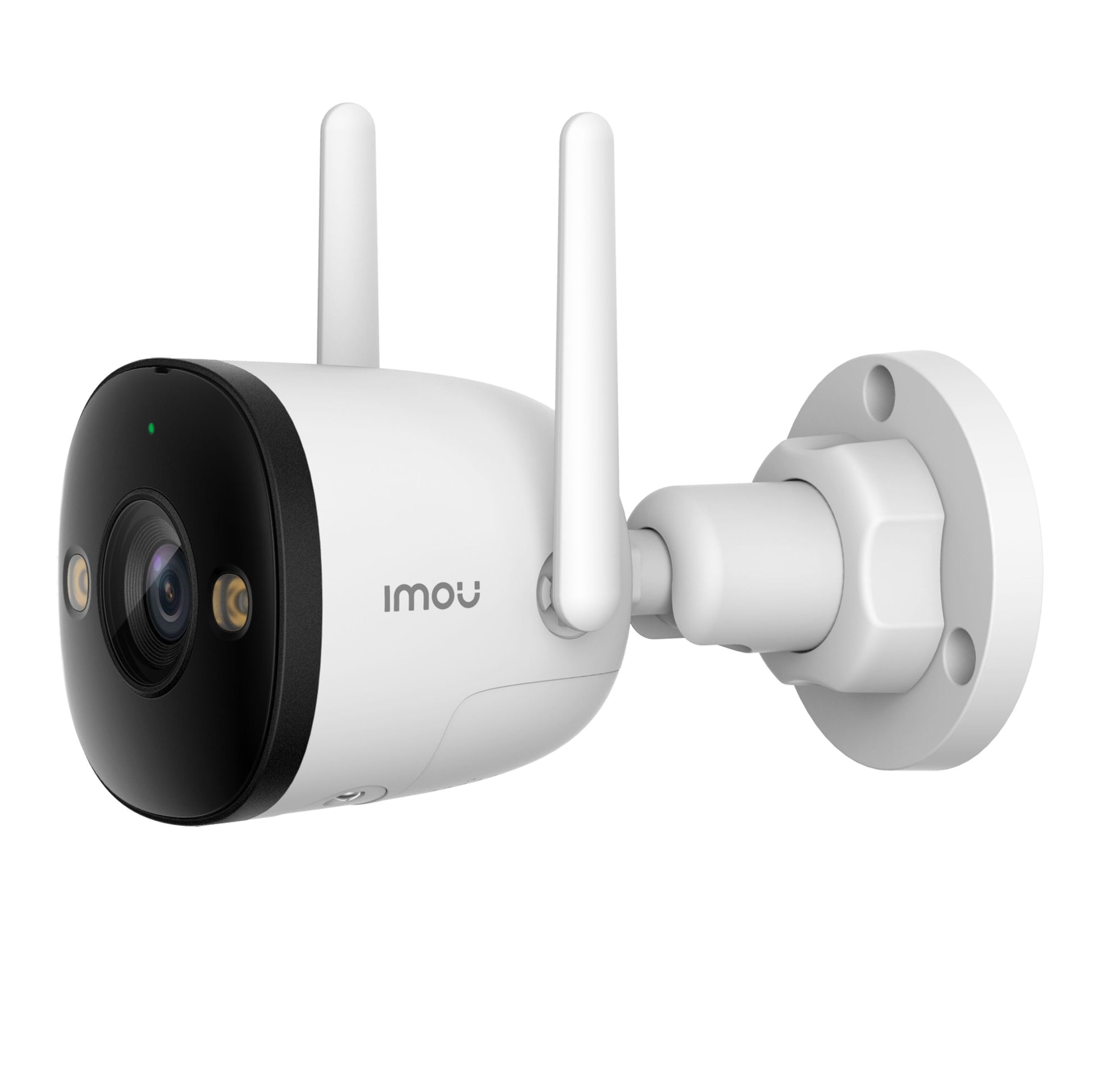 Imou Bullet 3 3 MP trådløst overvågningskamera, AI-detektering, to antenner, sort front, vægbeslag, Imou-logo på siden.