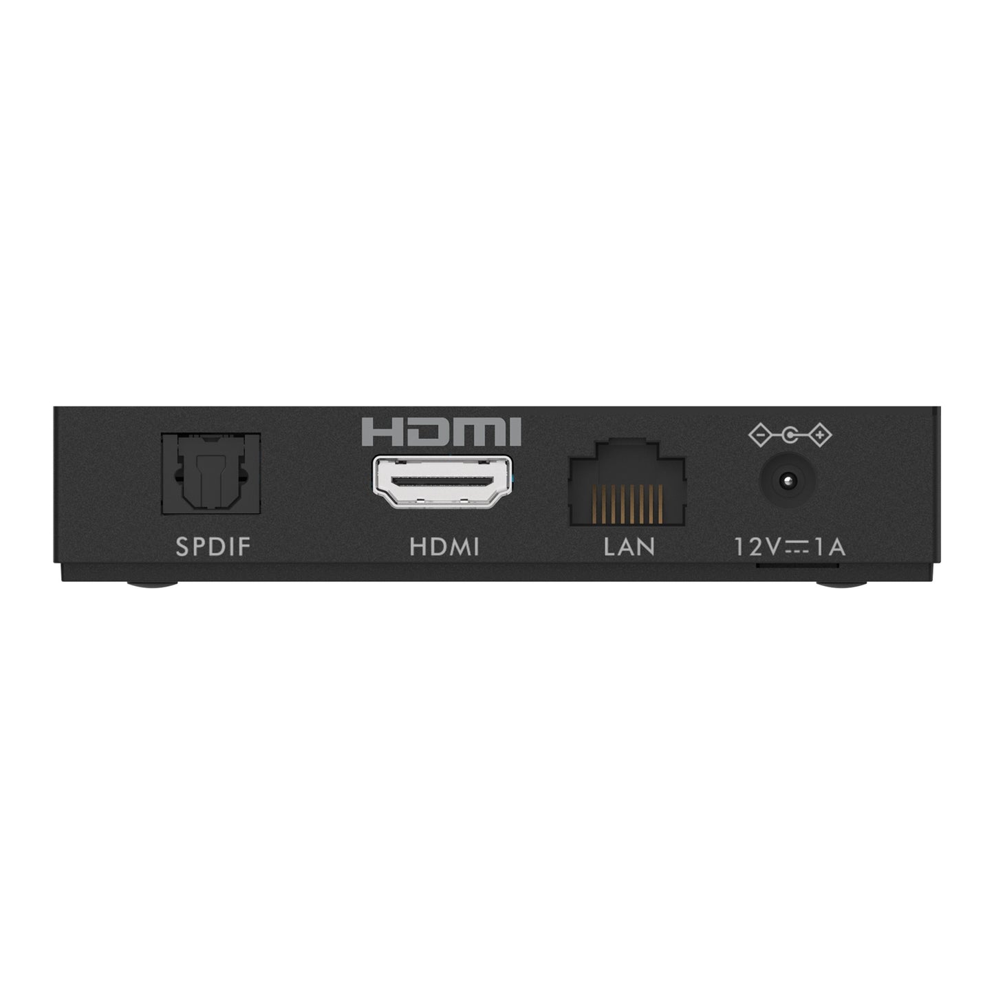 Strong LEAP-S3 PRO Google TV-boks sort bagpanel med SPDIF, HDMI, LAN, 12V⎓1A porte 4K Ultra HD Android 12.