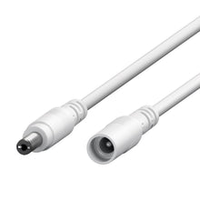 Goobay DC-forlængerledning 5,5x2,1 mm 3 m hvid med hvide stik, han- og hunstik med metalspidser.