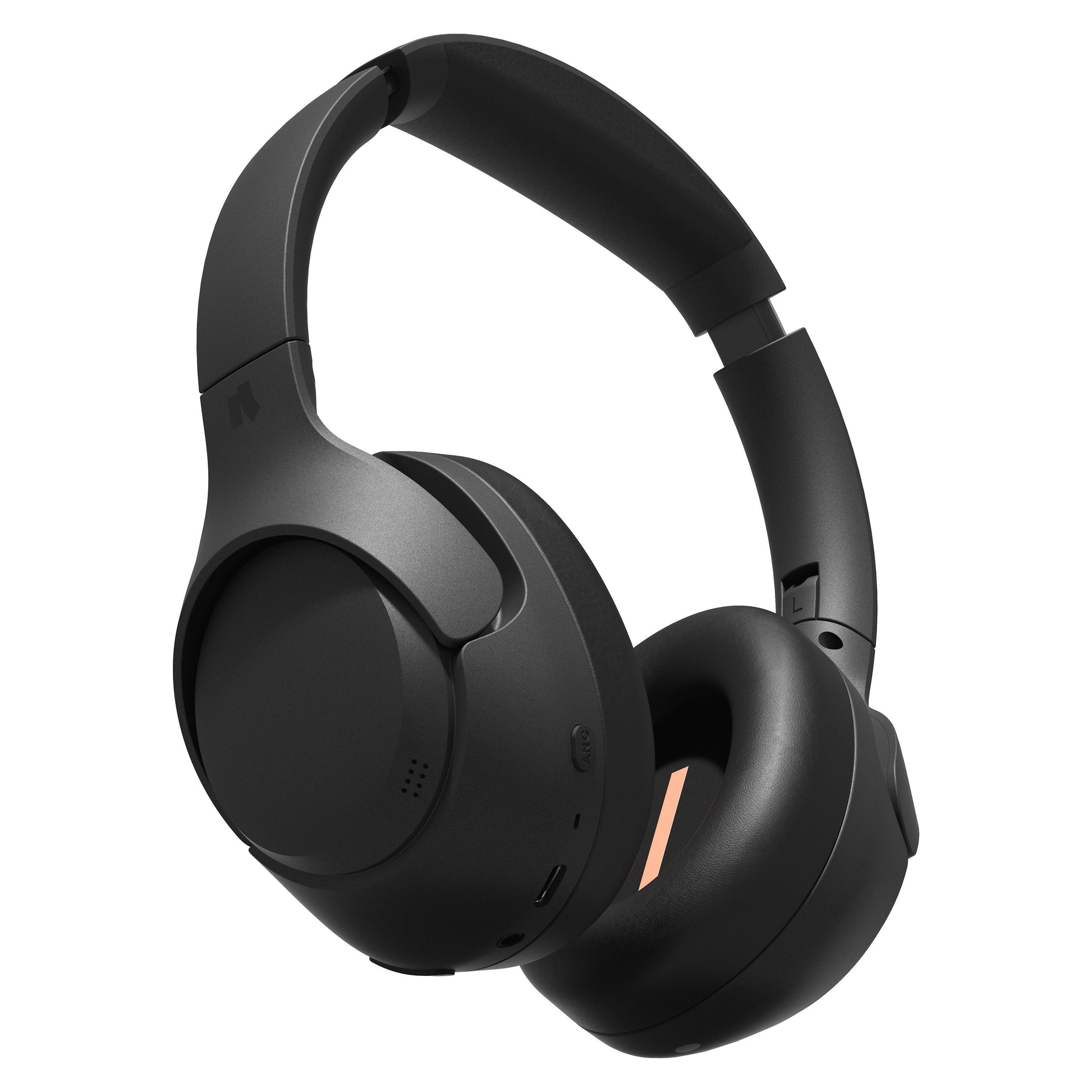 Nomadelic Solo 750 trådløse over-ear hovedtelefoner sort med aktiv støjreduktion, matte overflader, metalliske detaljer, Bluetooth 5.4.