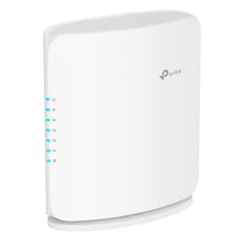 TP-Link Archer BE450 WiFi 7 Router BE7200, hvid, flot design, blå LED-indikatorer, op til 10 Gbps, logo øverst til højre.
