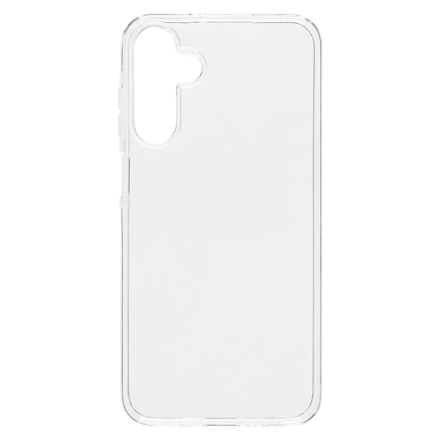 Linocell transparent fleksibelt cover til Galaxy A15 med præcise udskæringer til kamera og knapper.