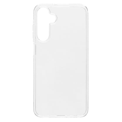 Transparent fleksibelt mobilcover til Samsung Galaxy A25 med præcise udskæringer til kamera og knapper.