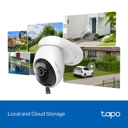TP-Link Tapo C660 KIT solcelledrevet 4K overvågningskamera med AI-sporing, lokal og cloud-lagring, logo nederst.