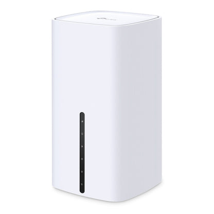 TP-Link Archer NX500 Trådløs Router 5G AX3000, hvid dual-band, afrundede kanter, sort frontpanel med indikatorlys.