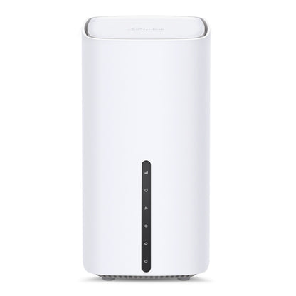 TP-Link Archer NX500 trådløs router 5G AX3000 hvid dual-band, afrundede kanter, sort kontrolpanel og frontindikatorer.
