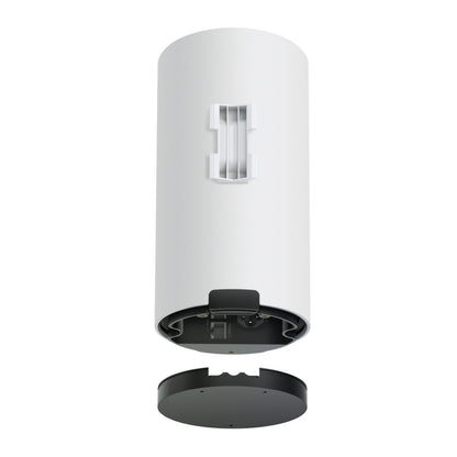 TP-Link Deco BE25 Outdoor Mesh Wifi 7-router BE3600, cylindrisk med sidebeslag og bunden afmonteret, IP65 base synlig.