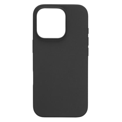 Linocell Second Skin cover til iPhone 16 Pro sort, ekstra tynd med antibakteriel overflade og stort rektangulært kameraklip.