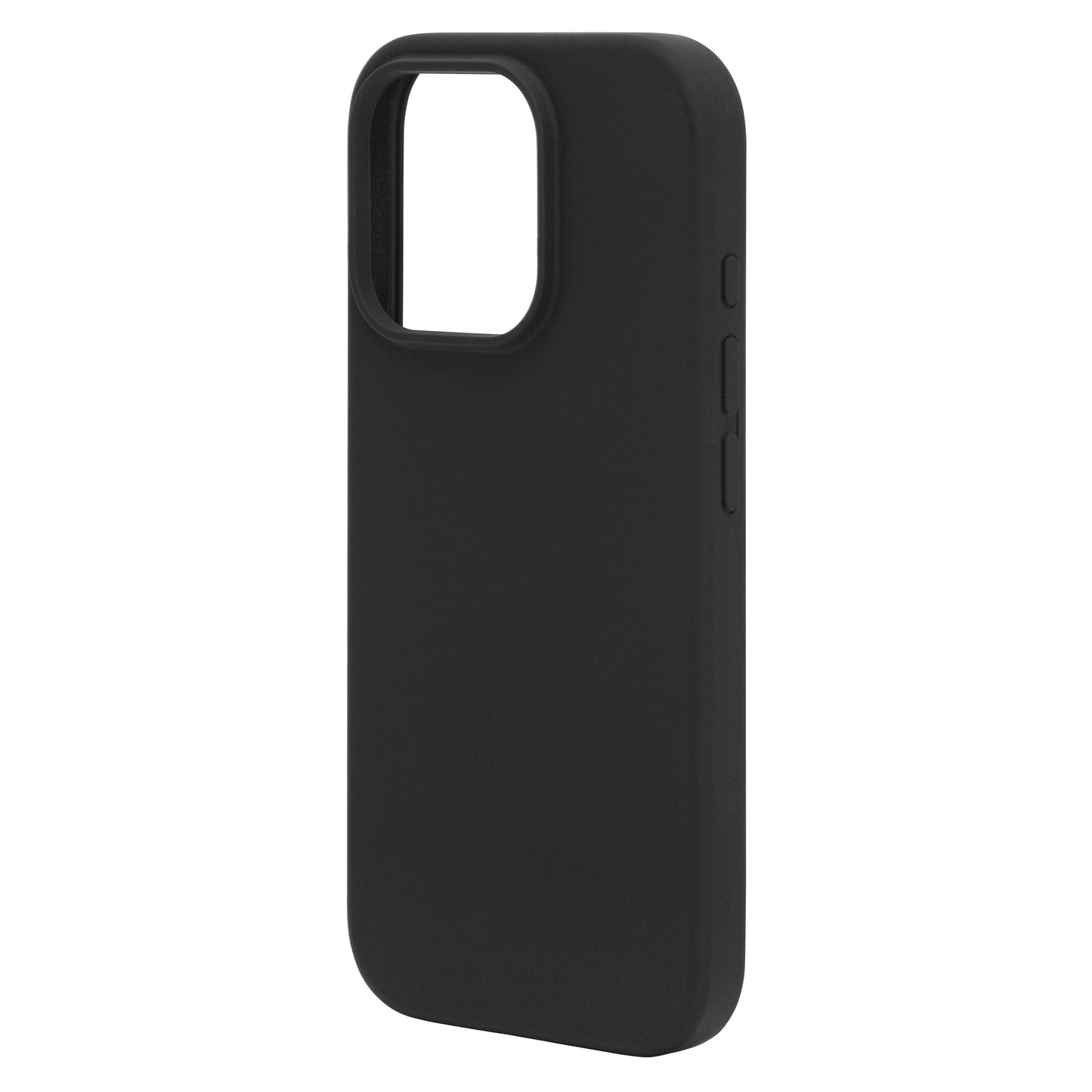 Linocell Rubber cover iPhone 16 Pro sort med kameraudskæring, sideknapsbeskyttelse, antibakteriel overflade, MagSafe.