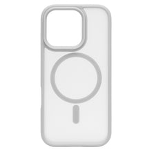 Linocell Hard Case mobilskal til iPhone 16 Pro, hvid, gennemsigtig med MagSafe-cirkel og kamerahul øverst til venstre.