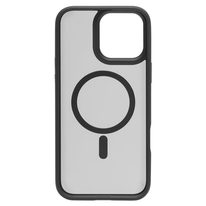 IPhone 16 Pro Max hardcase, sort og grå, MagSafe-kompatibel med stort MagSafe-symbol og præcis kameracutout.