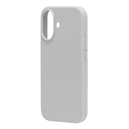 Gummicover til iPhone 16 grå med støddæmpende design, præcise knapdækninger og udskæringer til kamera og sensor.