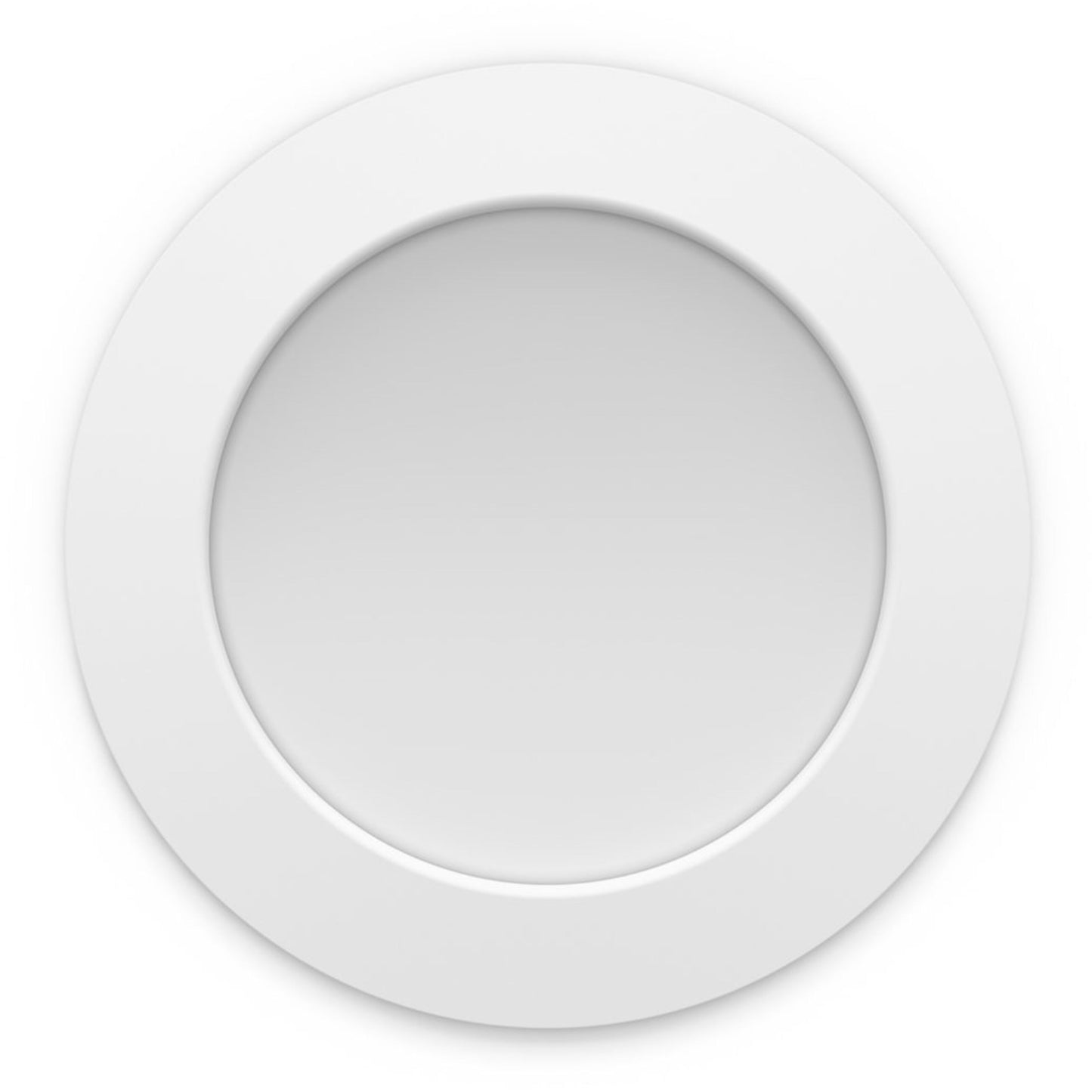 Philips Hue Slank indbygget loftlampe Ø170 mm, rund, hvid med glat ramme og integreret LED, set ovenfra.