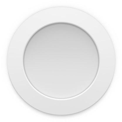 Philips Hue Slank indbygget loftlampe Ø170 mm, rund, hvid med glat ramme og integreret LED, set ovenfra.