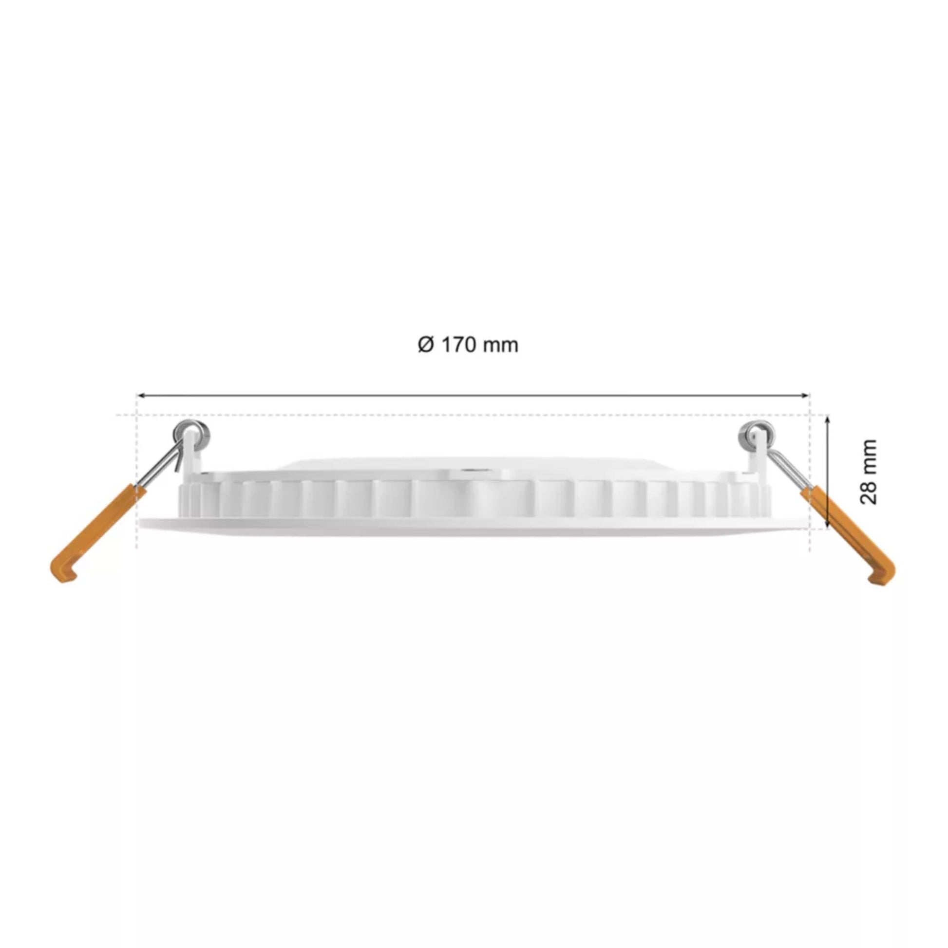 Philips Hue Slank indbygget belysning Ø170 mm, indbygget LED, monteringsclips, 170mm i diameter, 28mm i højde.