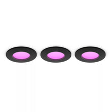 Philips Hue Slank indbygget loftlys Ø90 mm 3-pak sort, runde lamper med pink center, smart dæmpbar LED.