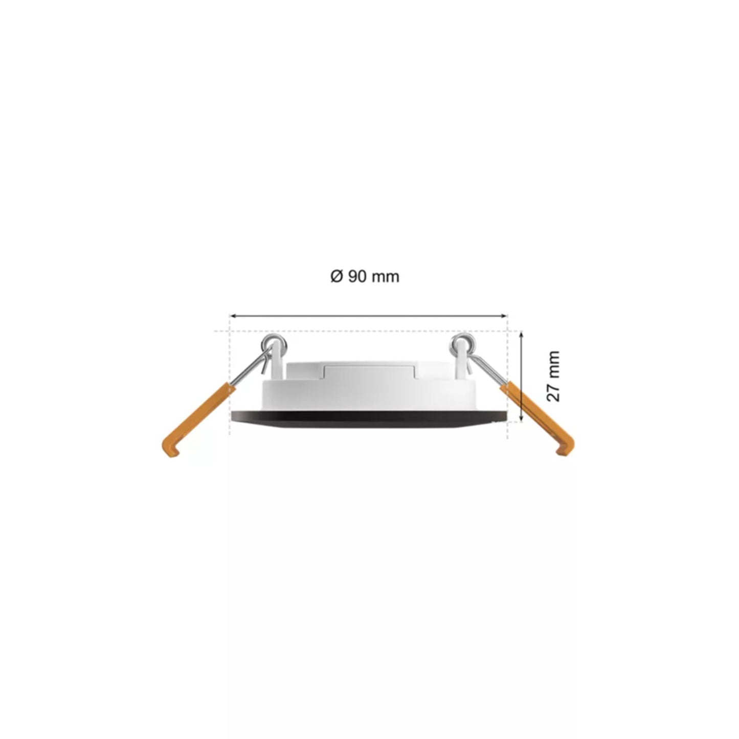 Philips Hue Slank indbygget belysning 3-pak Ø90 mm, dybde 27 mm, dæmpbar, nem montering med fjedre.