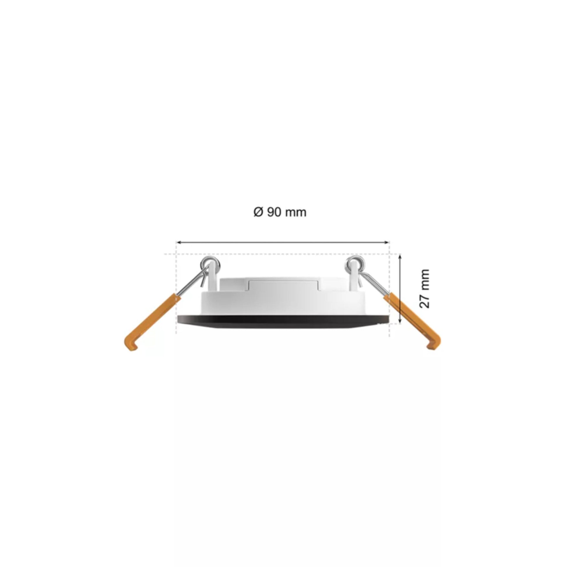 Philips Hue Slank indbygget belysning 3-pak Ø90 mm, dybde 27 mm, dæmpbar, nem montering med fjedre.