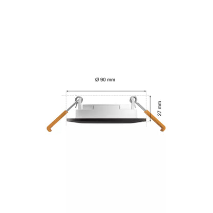Philips Hue Slank indbygget belysning 3-pak Ø90 mm, dybde 27 mm, dæmpbar, nem montering med fjedre.