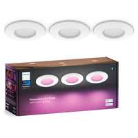 Philips Hue Slank indbygget belysning Ø90 mm 3-pakning - Hvid