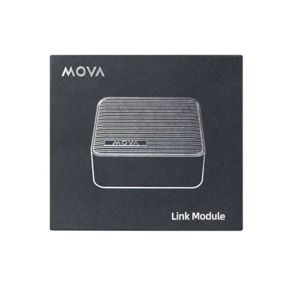 MOVA Link Modul 4G- og GPS-modul til robotplæneklippere sorterer æske hvid stregtegning og logo.