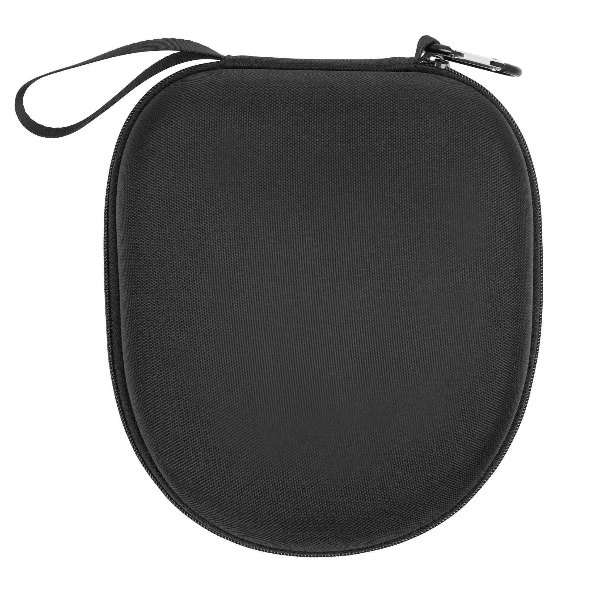 Linocell høretelefonetui hardcase sort med lynlås og håndledsrem til beskyttelse og transport af høretelefoner.