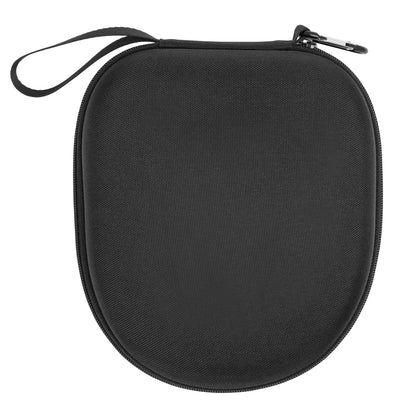 Linocell høretelefonetui hardcase sort med lynlås og håndledsrem til beskyttelse og transport af høretelefoner.