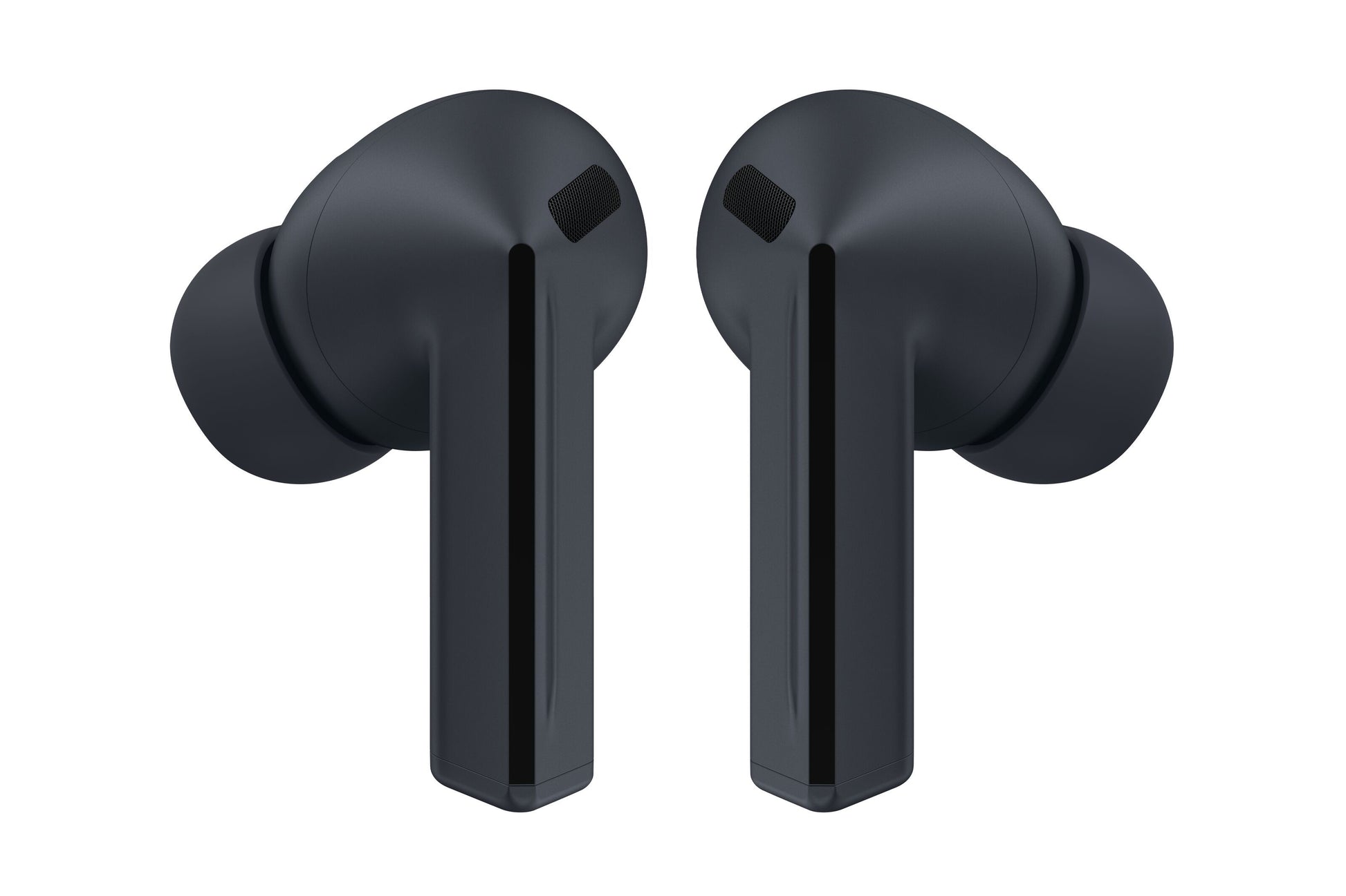 Samsung Galaxy Buds3 FE trådløse in-ear hovedtelefoner sort, til ørepropper med lang stilk og sort detalje.