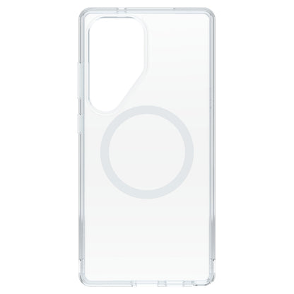 Otterbox Symmetry cover til Galaxy S25 Ultra klar med rektangulært kamerahul, MagSafe-ring og præcise udskæringer.
