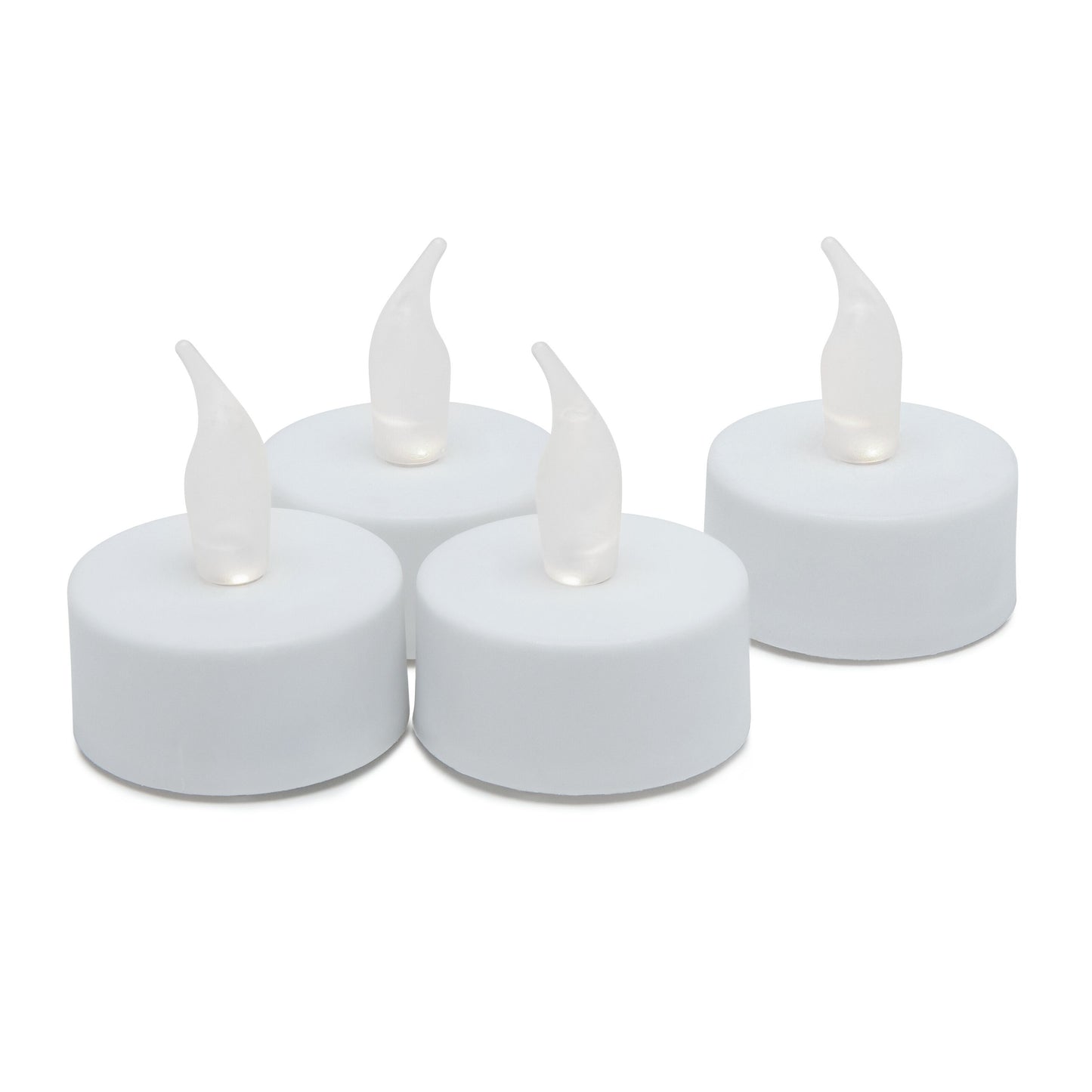 LED Varmelys 4-pak batteridrevne fyrfadslys med plastflamme, varm hvid, egnet til hjemmets belysning.