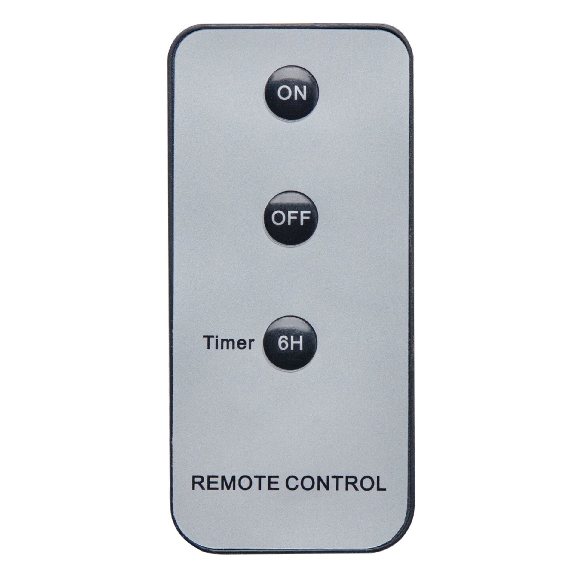 LED bloklys udendørs 2-pak med grå, rektangulær fjernbetjening, ON/OFF/Timer 6H knapper, "REMOTE CONTROL"-tekst.