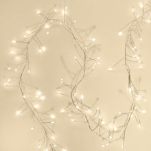 Lyskæde Kluster 460 LED 5m sølv, varm hvid LED, egnet til julebelysning og indendørs/udendørs dekoration.