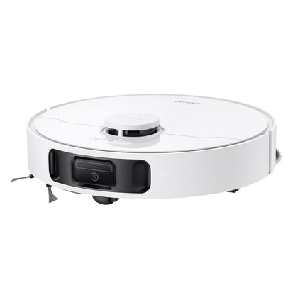 Dreame D20 Ultra robotstøvsuger hvid med rundt design, sidebørste og frontsensorer.