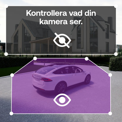 Arlo Essential 3 2K videoovervågning hvid, farve-natvision, tekst "Kontroller hvad dit kamera ser", 2-pak.