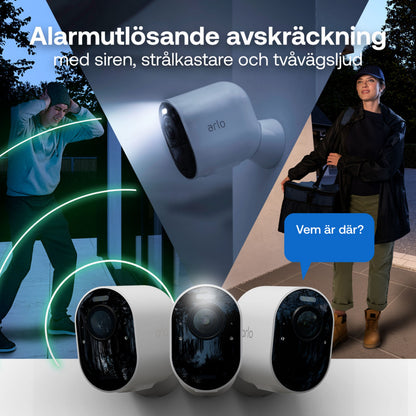 Arlo Pro 6 trådløst overvågningskamera 3-pak, spotlight-kamera, udendørs overvågning, til personer uden for hus.