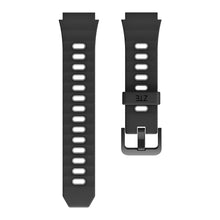 Sort ZTE silikone urrem til K2/K2 Pro, ét remstykke med justeringshuller og et med spænde og ZTE-logo på løkke.