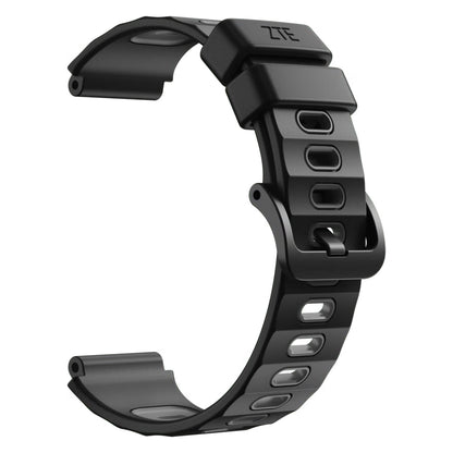 Zte K2/K2 Pro urrem, sort silikone med spænde og ovale ventilationshuller, vises uden urskive.