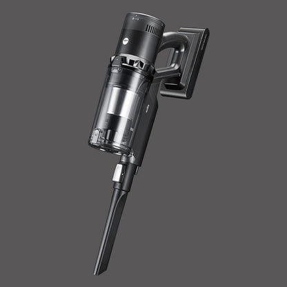 Wilfa Innovac Modo Switch skaftstøvsuger, sort, transparent støvbeholder, langt smalt mundstykke.