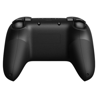 8Bitdo Ultimate 2C trådløs controller Transparent Sort set bagfra med buede greb, tekstur, skulderknapper, Hall Effect-triggere.