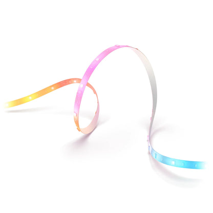 Philips Hue Essentiel LED-list 5 m, fleksibel RGBIC lysstrip med gule, pink og blå segmenter.