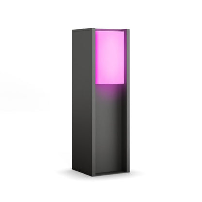 Philips Hue Turaco udendørslampe, antracit, rektangulær form, sort finish, flerfarvet lys.