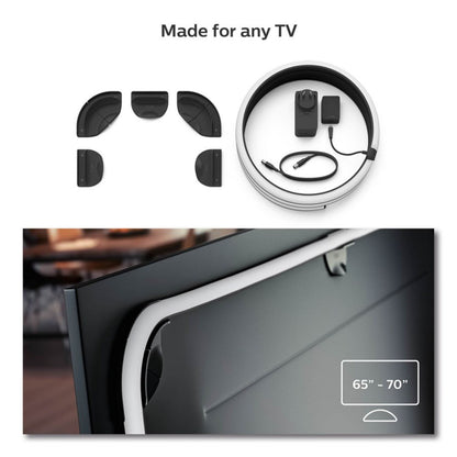 Philips Hue Play Gradient Lightstrip til TV 65", fleksibel LED-strip, strømforsyning, monteringsclips til 65-70" tv.
