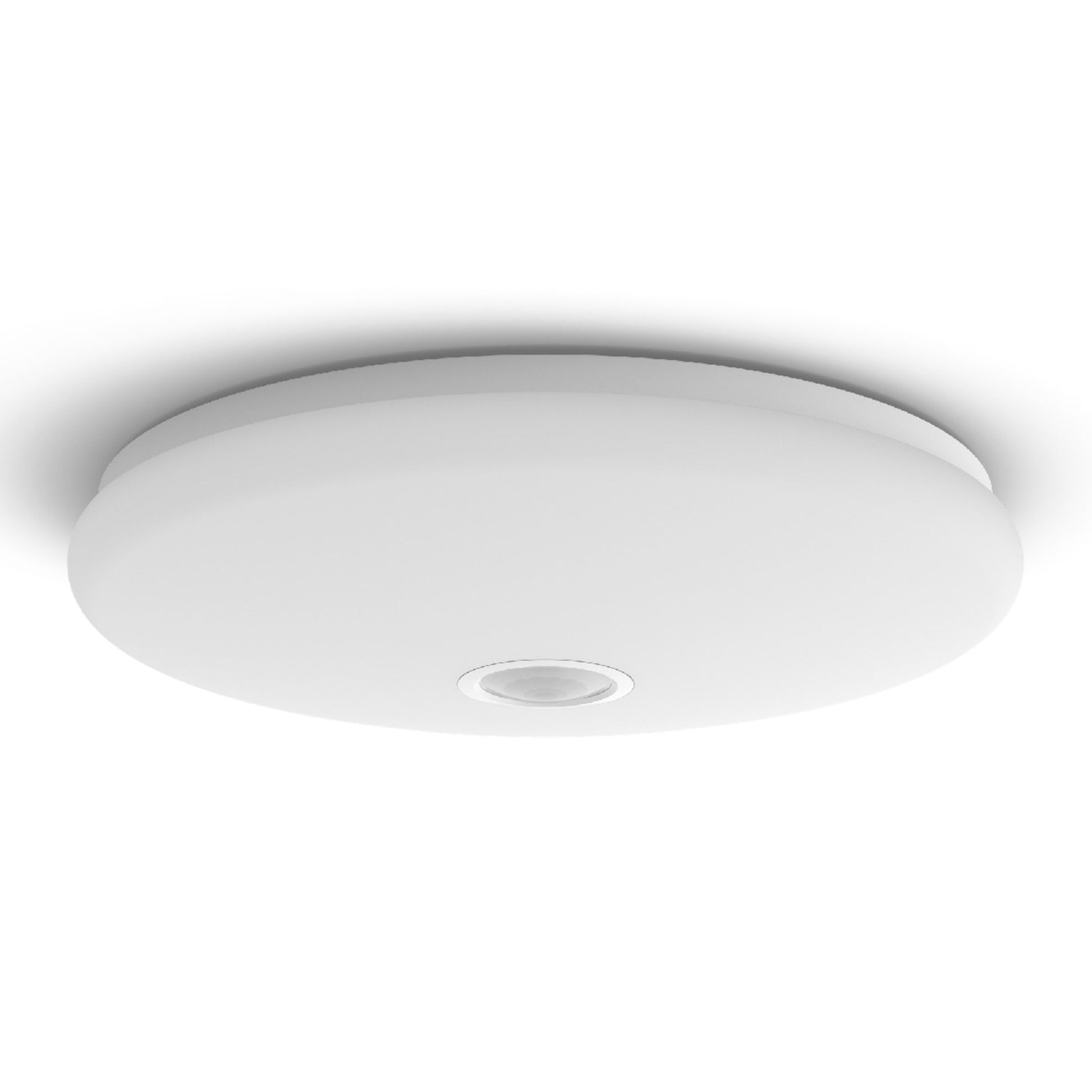 Philips Hue Mauve LED loftlampe med bevægelsessensor 16 W hvid, rundt design med central sensor, varm hvid belysning.