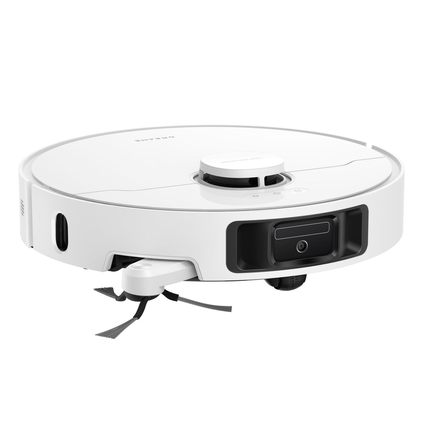 Dreame L10s Ultra Gen 3 robotstøvsuger hvid, cirkulært design med sidebørste og frontsensorer.