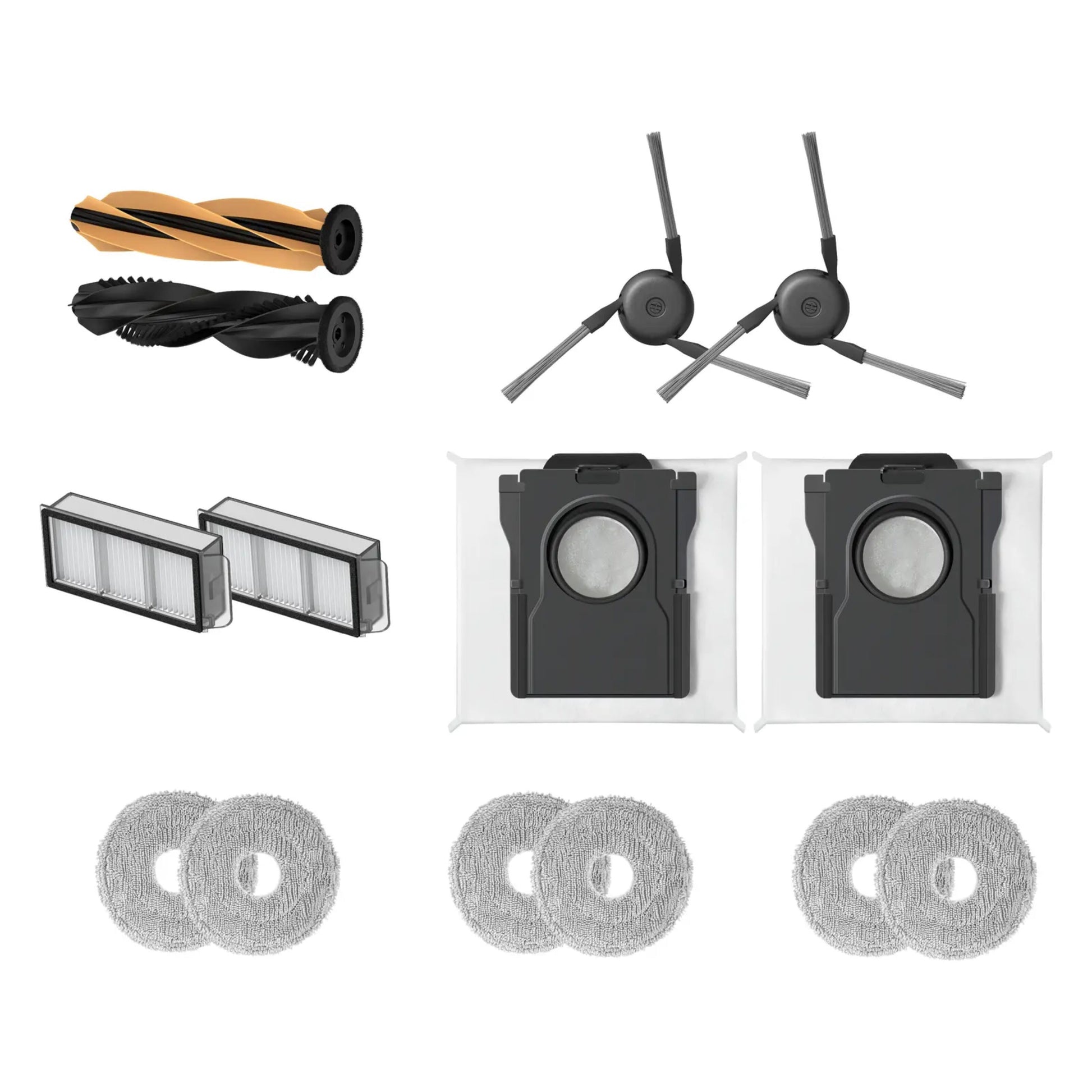 Dreame tilbehørssæt L40s Pro Ultra 2 ruller, 2 sidebørster, 2 filtre, 2 støvposer, 6 runde moppepuder.