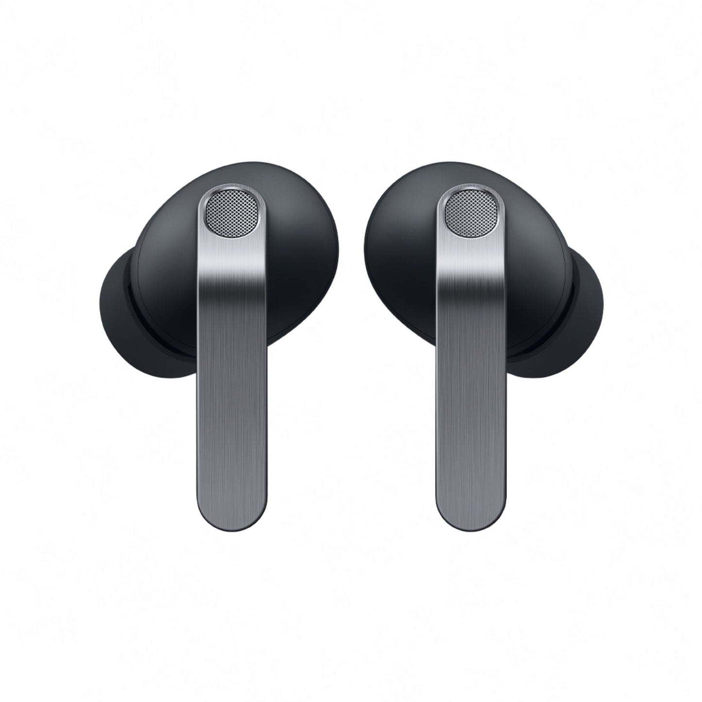 Samsung Galaxy Buds4 Pro sorte trådløse ørepropper med metalliske stænger, 24-bit Hi-Fi-lyd og aktiv støjreduktion.