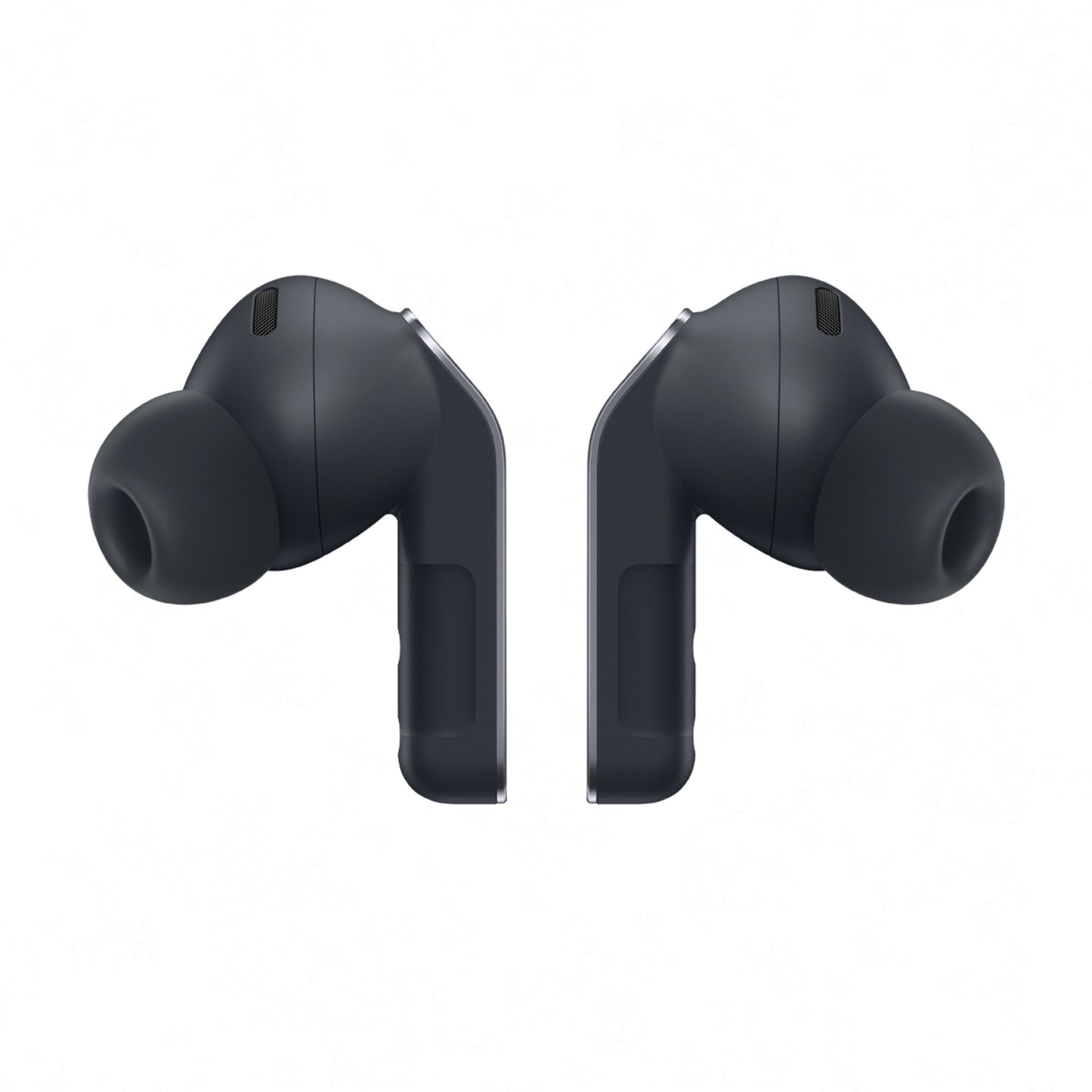Samsung Galaxy Buds4 Pro trådløse ørepropper sort, silikone ørepropper, 24-bit Hi-Fi lyd, aktiv støjreduktion vises forfra.