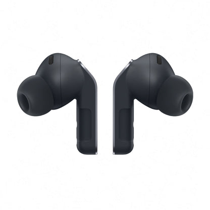 Samsung Galaxy Buds4 Pro trådløse ørepropper sort, silikone ørepropper, 24-bit Hi-Fi lyd, aktiv støjreduktion vises forfra.