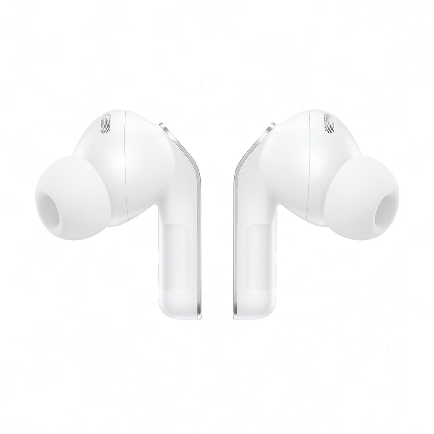 Samsung Galaxy Buds4 Pro hvide trådløse in-ear høretelefoner med silikone ørepropper og aktiv støjreduktion.